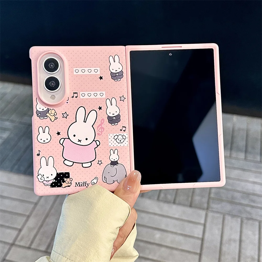 Urocze etui na telefon z motywem króliczka Miffy do Samsung Galaxy Z Fold 8 Ultra Fold 8 z łańcuszkiem, odporne na wstrząsy etui do Fold 8. — zdjęcie produktu 2