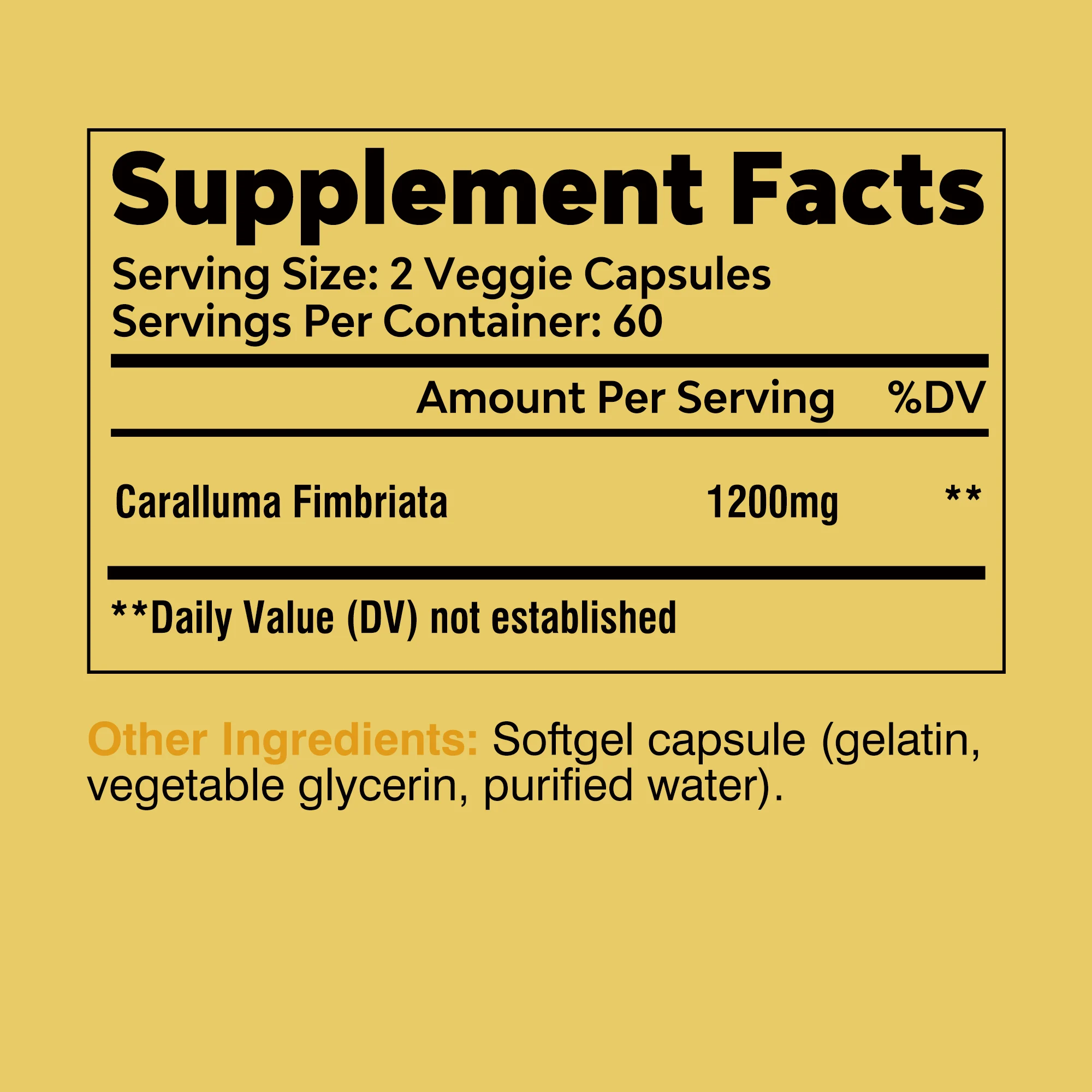 Caralluma Fimbriata - Enhance Endurance, Boost Metabolism, Suppress Appetite, Weight Management - 120 Capsules