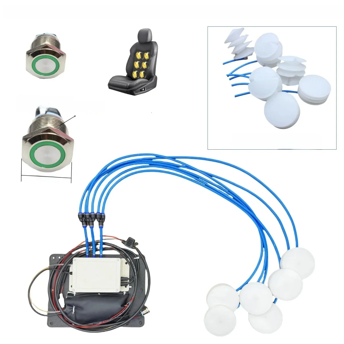 car seat electric Vibration Car Massager Waist Pillow Back Lumbar Supporting with 6 air pneumatic bladder interior Seat support