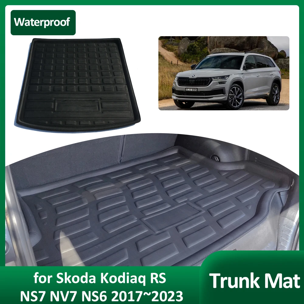 

Car Trunk Mat for Skoda Kodiaq RS NS7 NV7 NS6 2017~2023 2018 Waterproof Luggage Cargo Boot Pad Liner Cover Custom Accessories