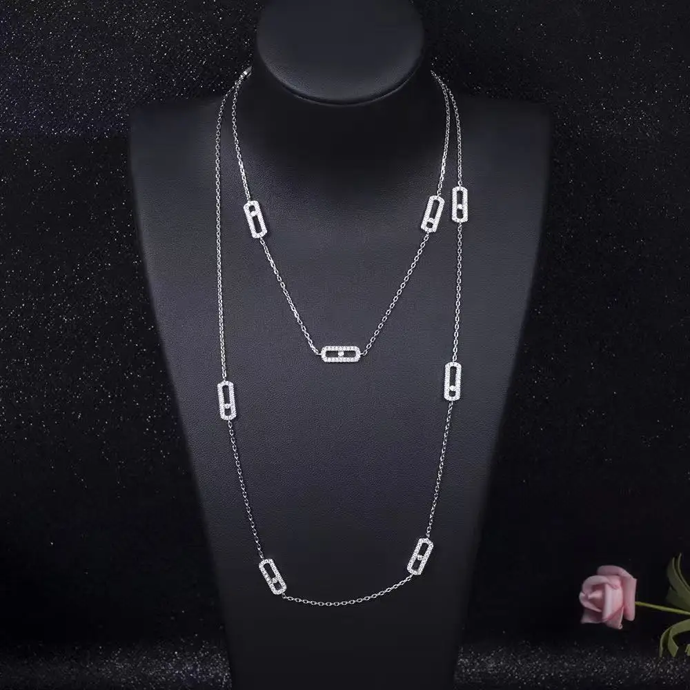 

Minimalist Geometric Oval Link Long Chain Necklace for Women – Elegant Layered Jewelry