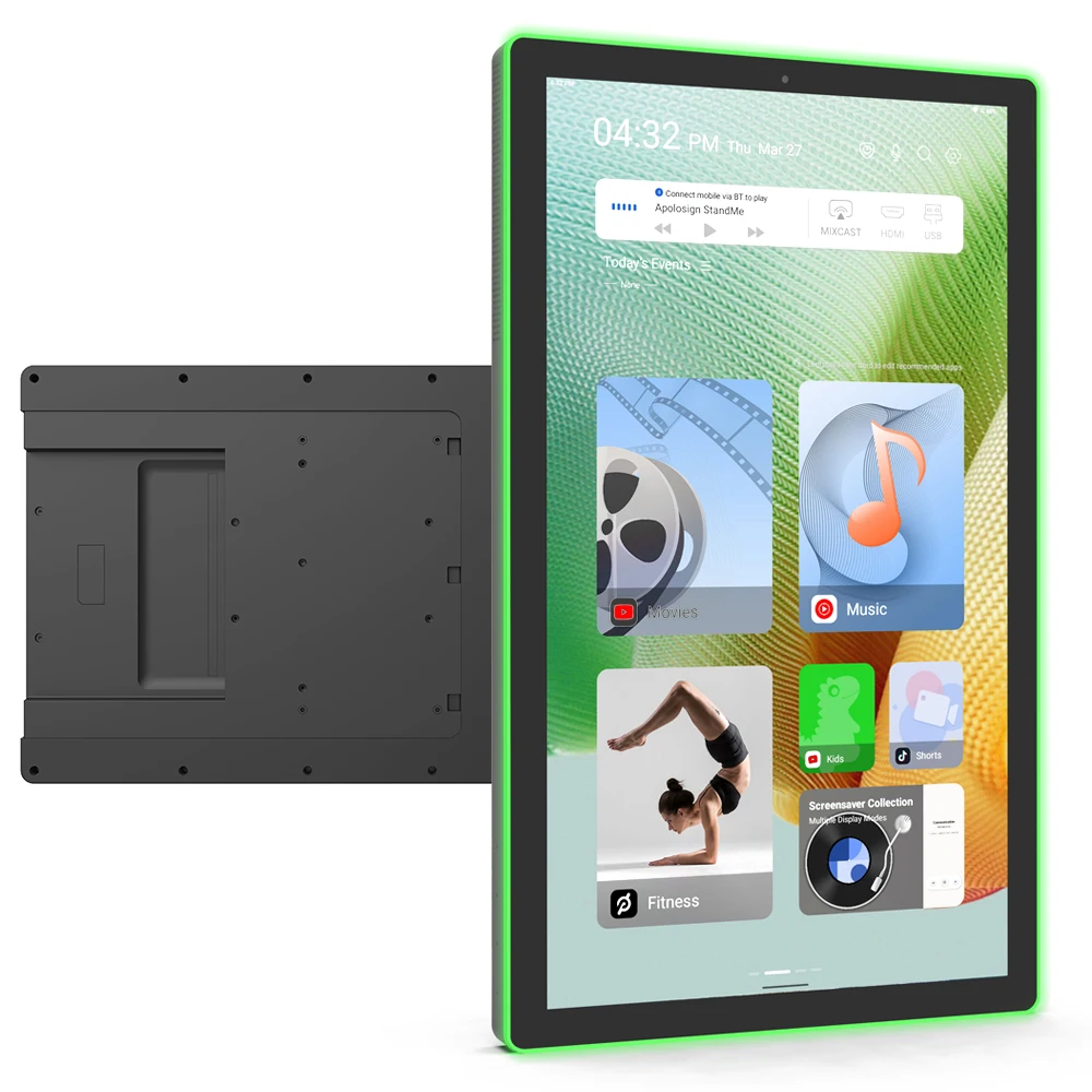 

Wall mounted tablet pc 21.5 inch with PoE++, RGB frame,RK3576S, Octa core, 4GB RAM, 32GB memory, RGB Frame, Android 14, HDMI in