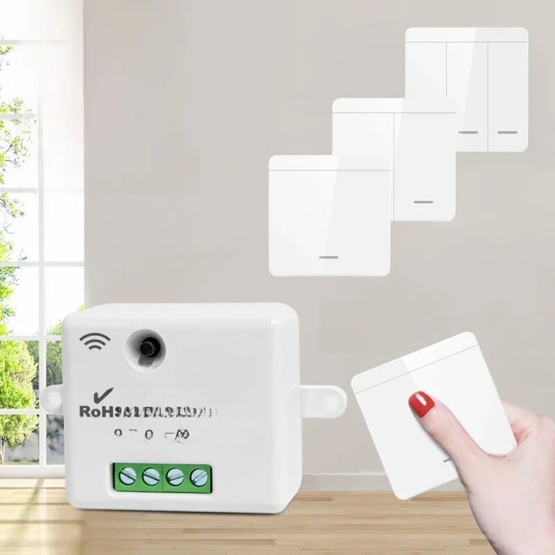 Bezprzewodowy inteligentny przełącznik światła 433MHz 1/2/3Gang 86 przełącznik panelowy z pilotem przerywacz 10A 110V 220V do lampy LED — zdjęcie 2