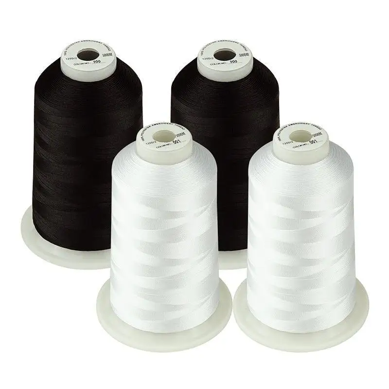Simthread 4 Huge Spools Various Color Packs of Embroidery Machine Thread 5000M