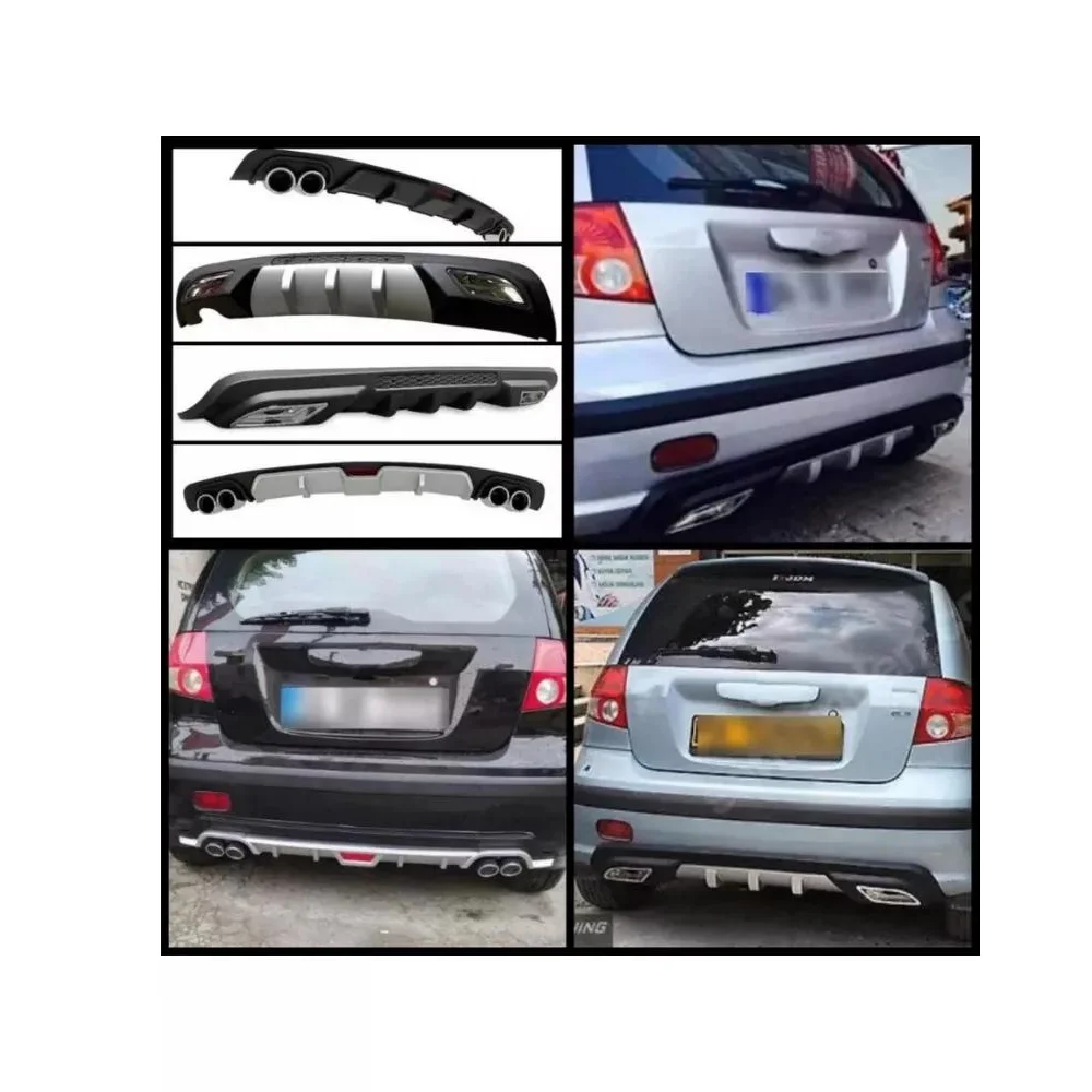 For Hyundai Getz Car Rear Bumper Diffuser Black ABS Plastic Car-Styling Spoiler Deflector Body Kit Splitter Lip Professional