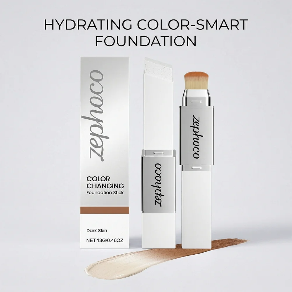 2-in-1 Color Changing Foundation Stick, Lightweight & Hydrating Texture, Seamless Fit & Non-Cakey, Instant Brightening for a Fla