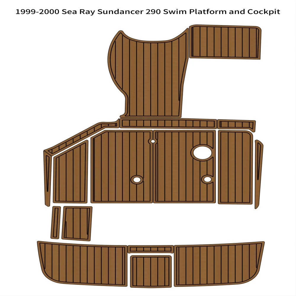 

Boat EVA Faux Teak Decking Floor Compatible with 1999-2000 Sea Ray Sundancer 290 Swim Platform Cockpit Pad Boat EVA Teak Floor