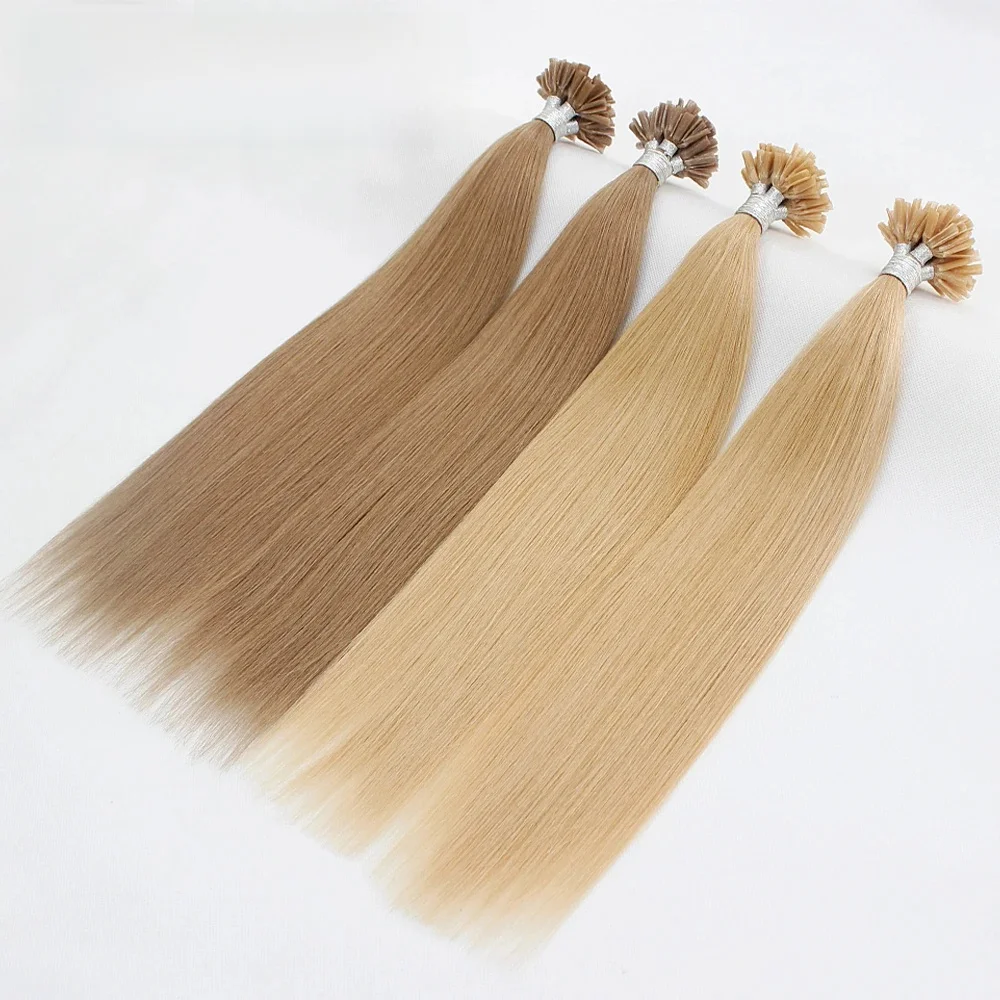 FOREVER HAIR U-Nail-Tip Prawdziwe Włosy Remy Doczepiane Keratyną Przedklejane Przedłużanie Włosów Naturalne Włosy na Kapsułkach Metoda Fusion 0.8g/pasemko 16 cali 18 cali 20 cali — zdjęcie 2