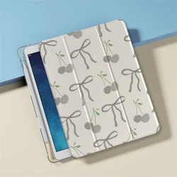 Cute cherry Bow Tablet Case for Apple iPad Pro 2024 11 inch Air 5/4 10.9 10th 7/8/9 10.2 Air 3 10.5 inch mini 6 5 4 Cover Cases