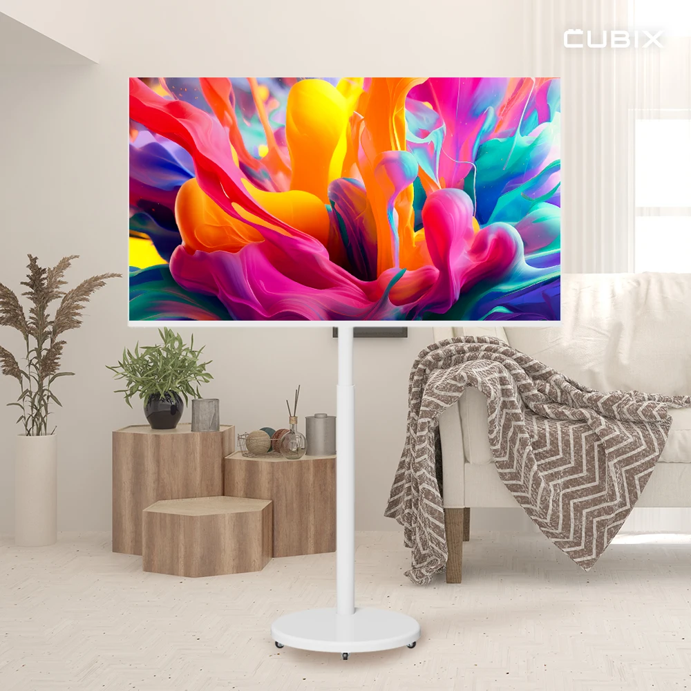 Moving cubic 4K UHD QLED 43 inch White Edition Samten BiMi X1 Series Smart TV Samtan BiMi small and medium mi