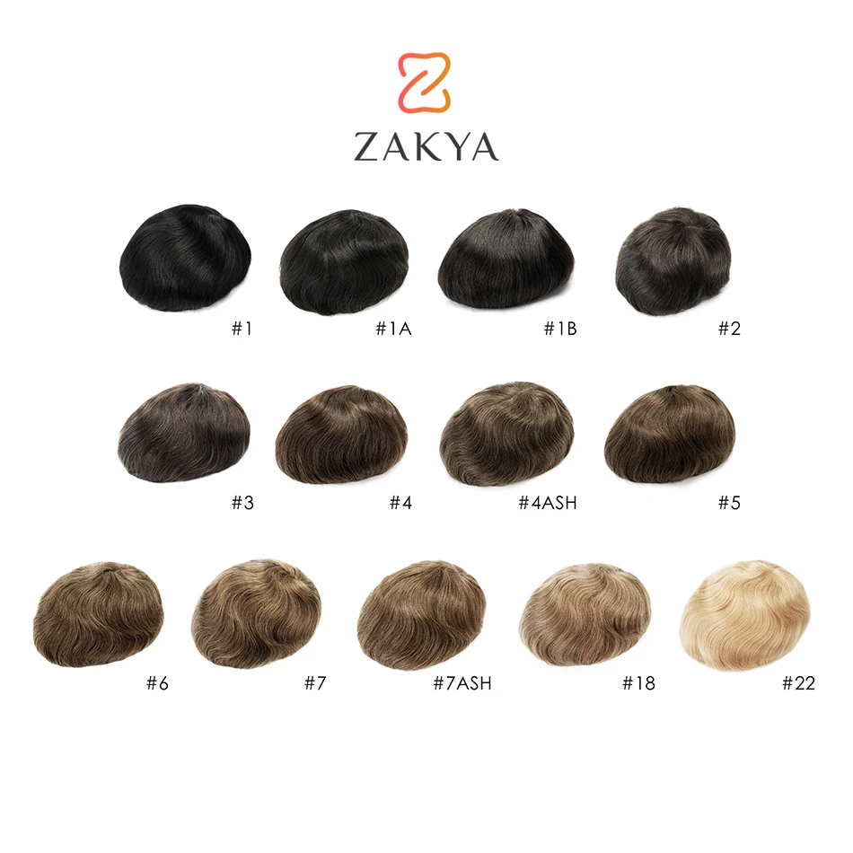 Zakya Mannen Capillaire Prothese Toupet Pruik Natuurlijke 0.06Mm Mens Haarstuk Mannen Capillaire Protheses Patch Haar Systeem Voor mannen