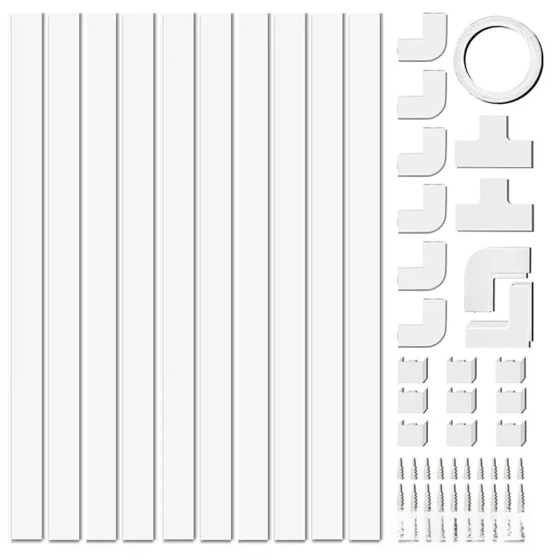 4M Electrical Cable Trunking,Cable Concealer on Wall for One Cord,Paintable PVC Cable Cover,Cable Trunking 10Pcs L40cm