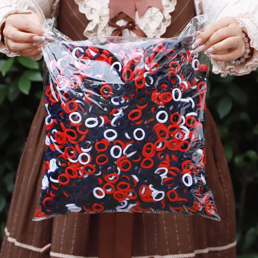 100 pièces coloré de base en Nylon élastique bandeau pour fille queue de cheval tenir Scrunchie élastique enfant chapeaux enfants accessoires