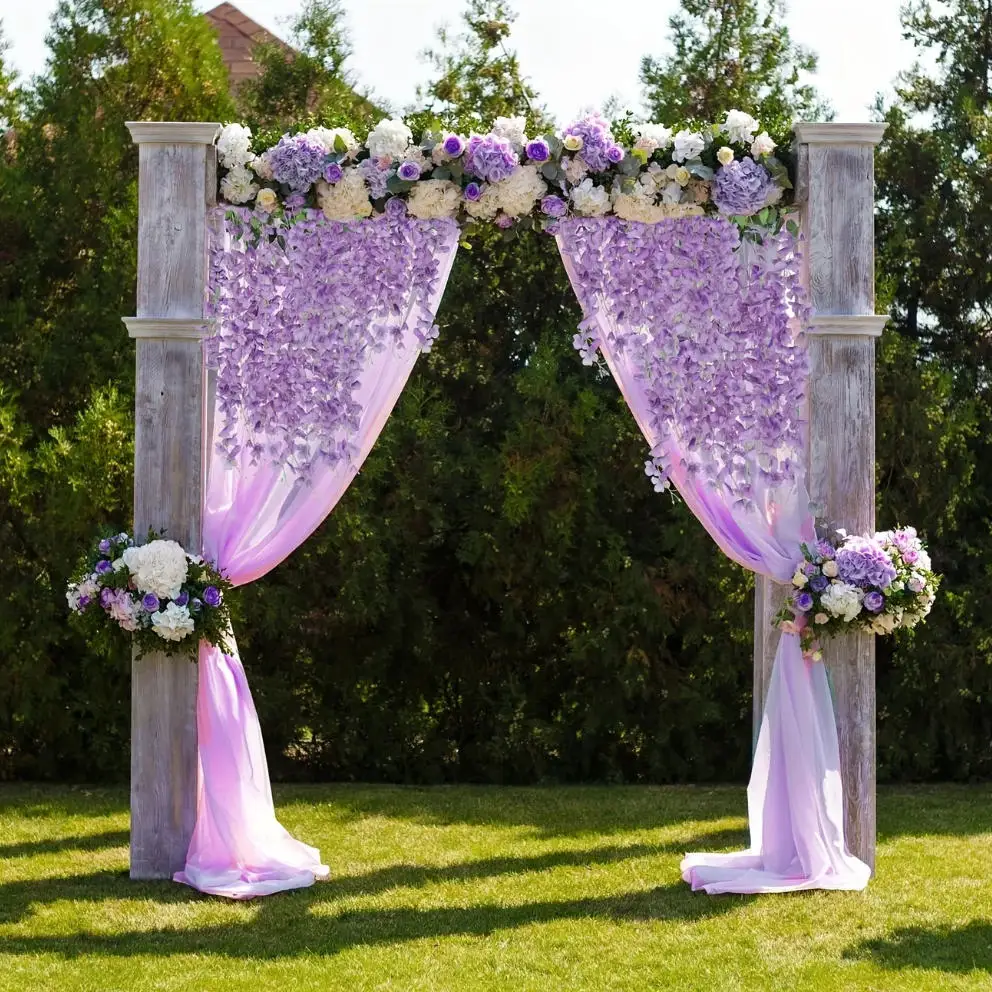 Fake Hanging Wisteria Garland,Artificial Wisteria Flower Strings, Vibrant Long Vine Flowers for Wedding Arch, Party, Garden,Wall