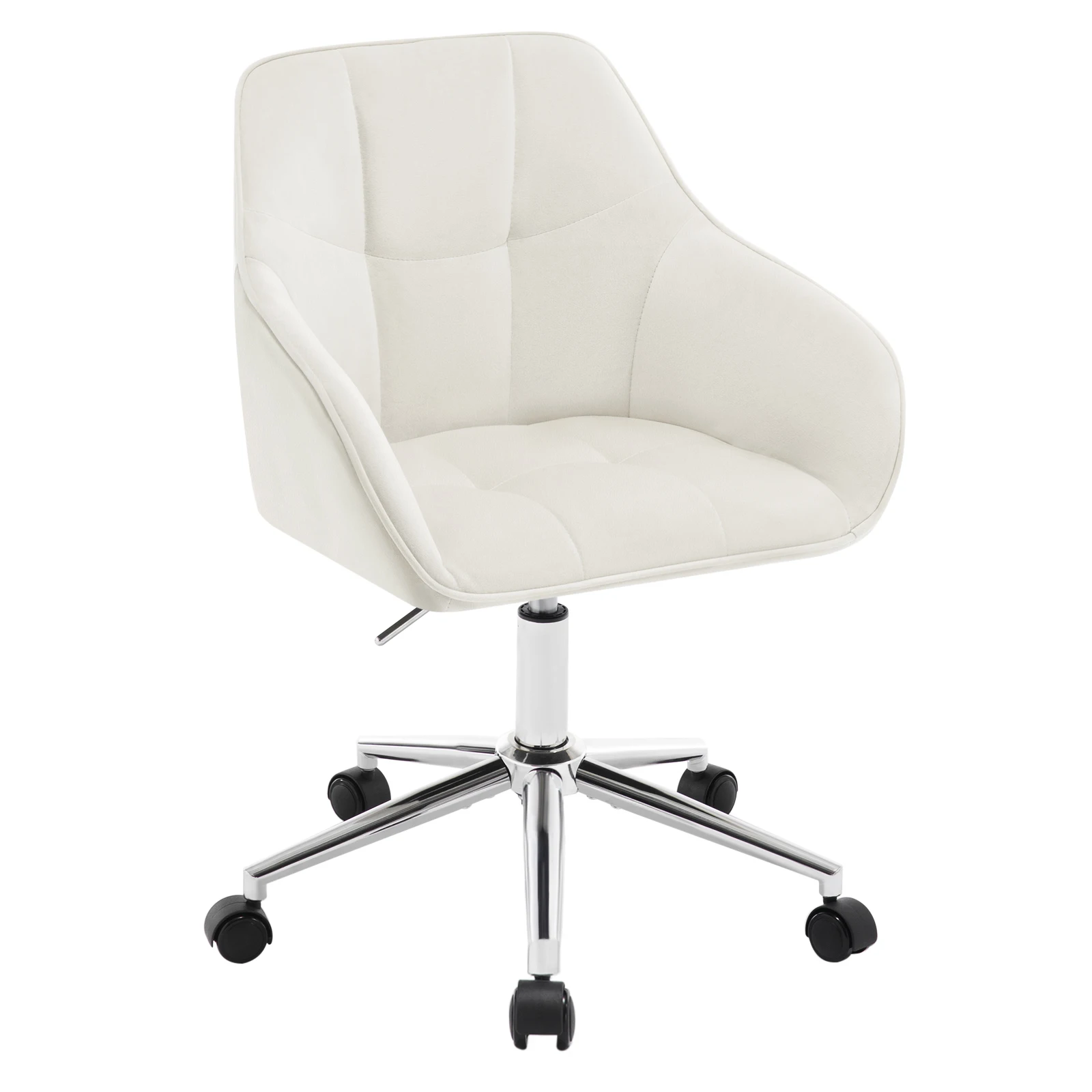WOLTU Silla de oficina de terciopelo, escritorio giratorio, silla de ordenador, silla de maquillaje de altura ajustable con reposabrazos para dormitorio y sala de estar