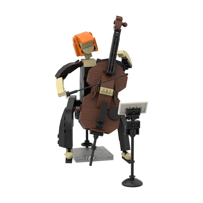 Bricklink Ideas Concert Cellist Violinist Trumpeter Musician Action Figures Fit 21334 Jazz Quartet Set Building Blocks Toys Gift