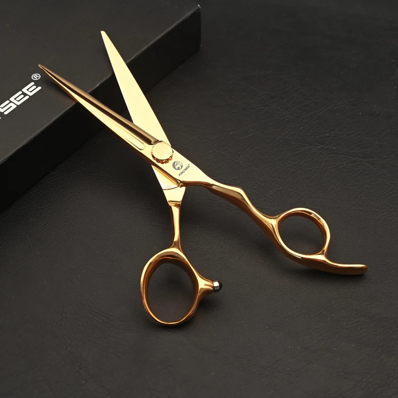 PROSEE CNC2-60H Special Design Golden Color AST314 Steel Professional Top Barber Scissors Exclusively for Hairdressers