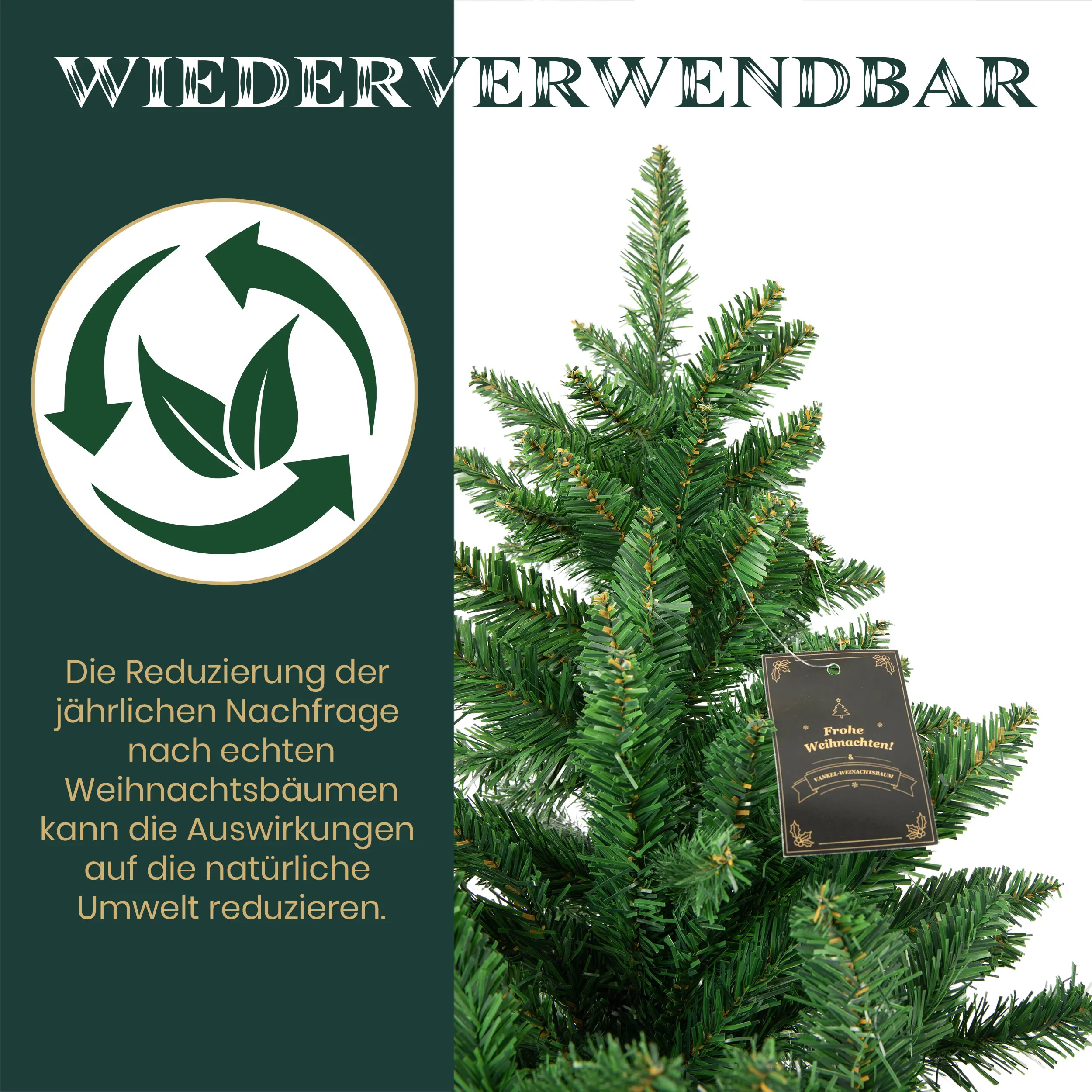 180 cm künstlicher Weihnachtsbaum aus PVC mit 1205 Spitzen, Metallständer, faltbare, einfach zu montierende Bäume, Neujahrs-Party-Dekoration für den Innenbereich – Detail 9