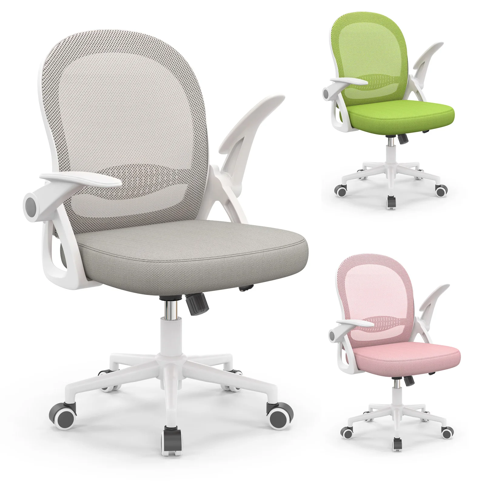Naspaluro-silla ergonómica giratoria para oficina y hogar, asiento de malla con respaldo medio para juegos, escritorio y dormitorio