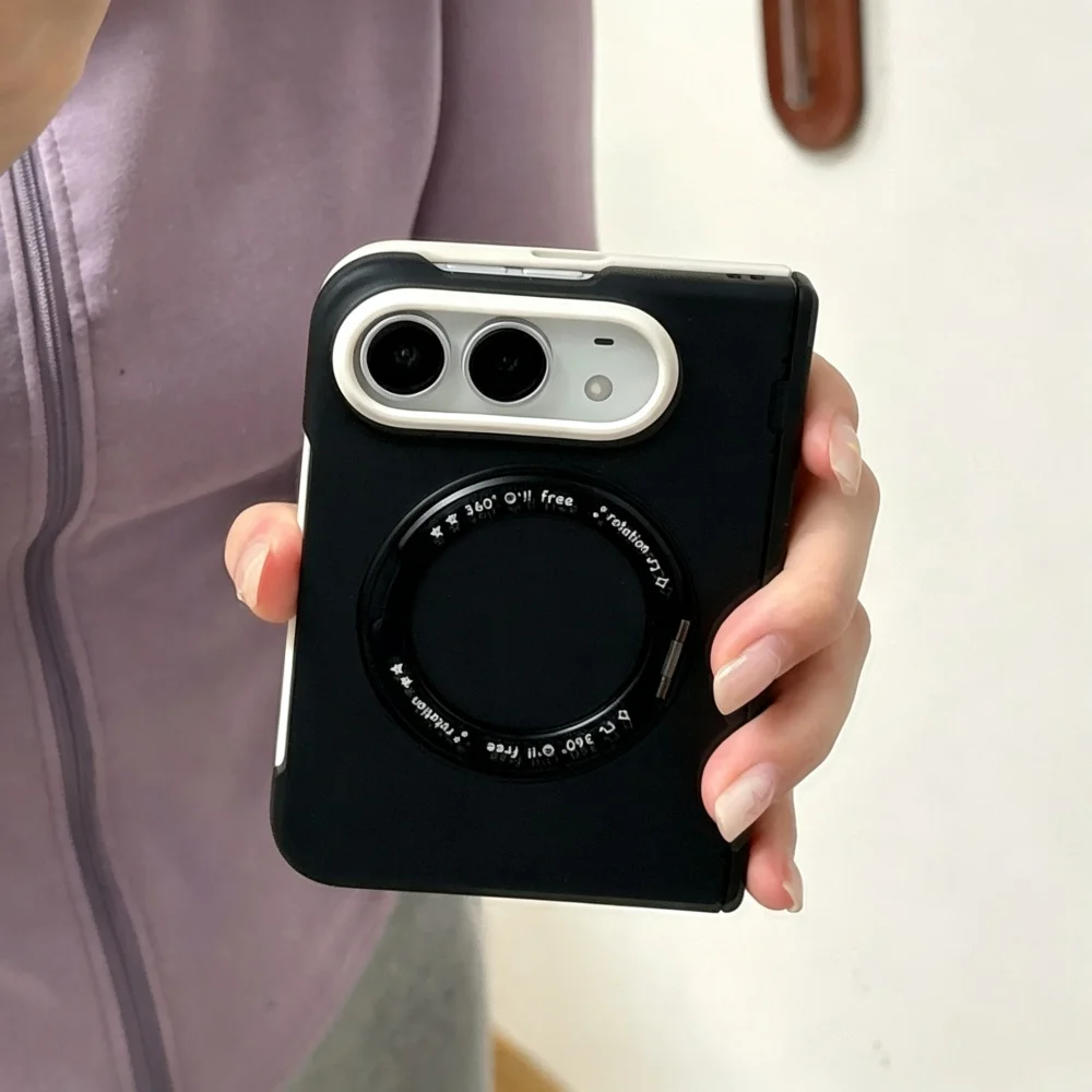 New Simple Solid Color Magnetic Phone Case for Apple iPhone Duo Cover Luxurious Shockproof Protective Cases, with Magsafe Holder
