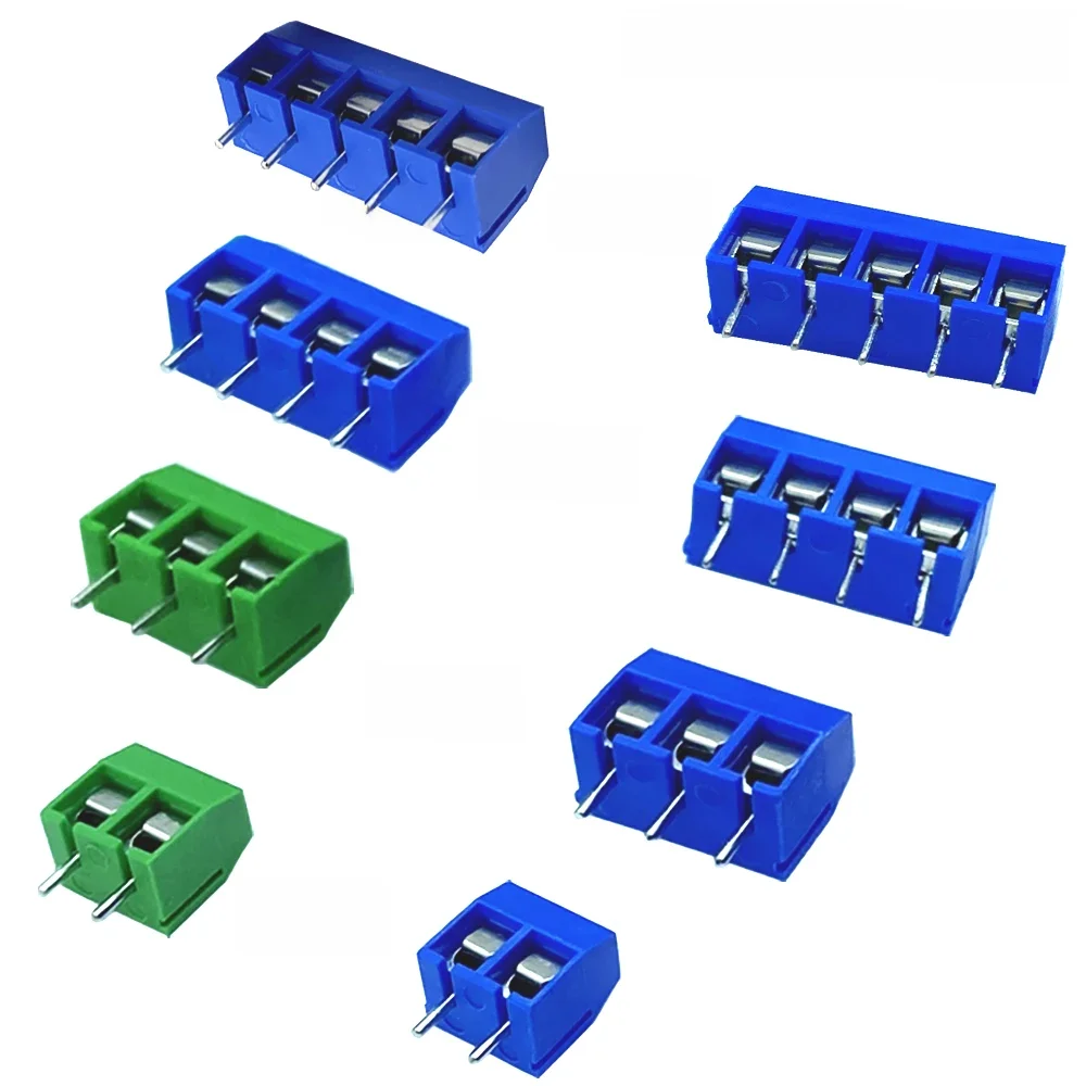 10 sztuk KF301 2/3/4/5Pin Spliceable Plug-in śrubowy blok zacisków przewodu KF301-2P KF301-3/4P skok 5.0mm proste złącze do montażu na PCB — zdjęcie 2