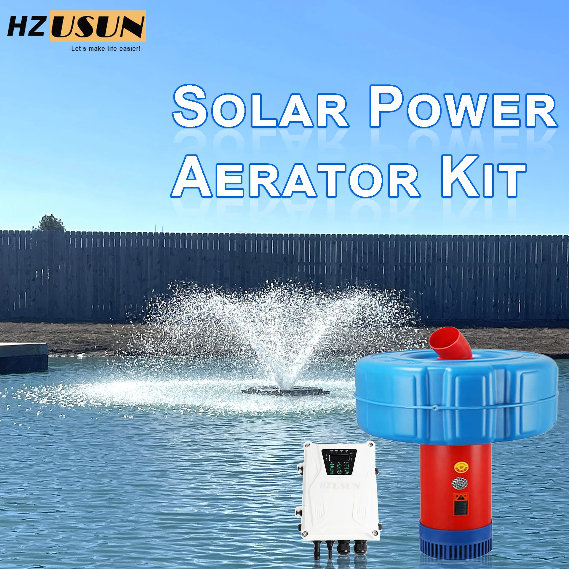 Small Solar Powered Aerator for 1/2 1 Acre Pond Lake Aeration Solar Oxygenator Air Pump Kits 750W 1HP DIY Small Fish Pond Dam