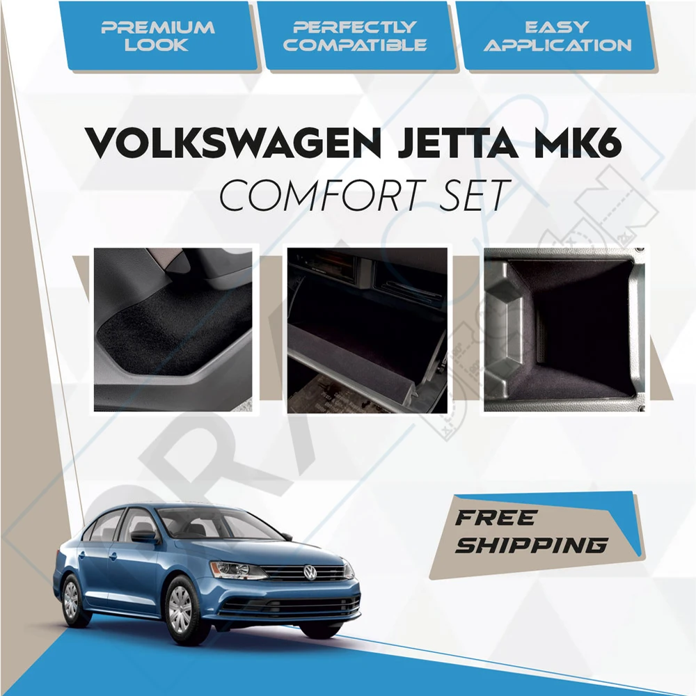 Jetta MK6 Comfort Set-Ready Fabric Coating In-Car Accessory Self-Adhesive Insulation Effective Coating Set