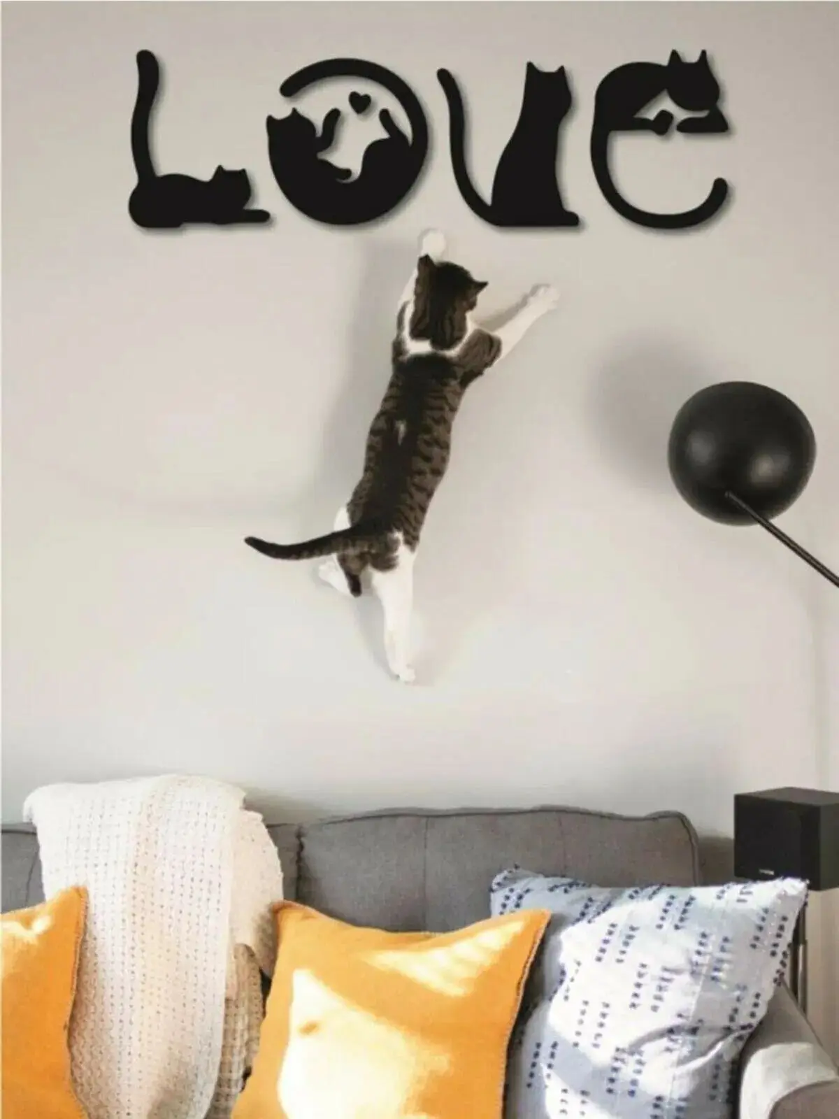 Love Cat Wooden Wall Decor 20x25 cm