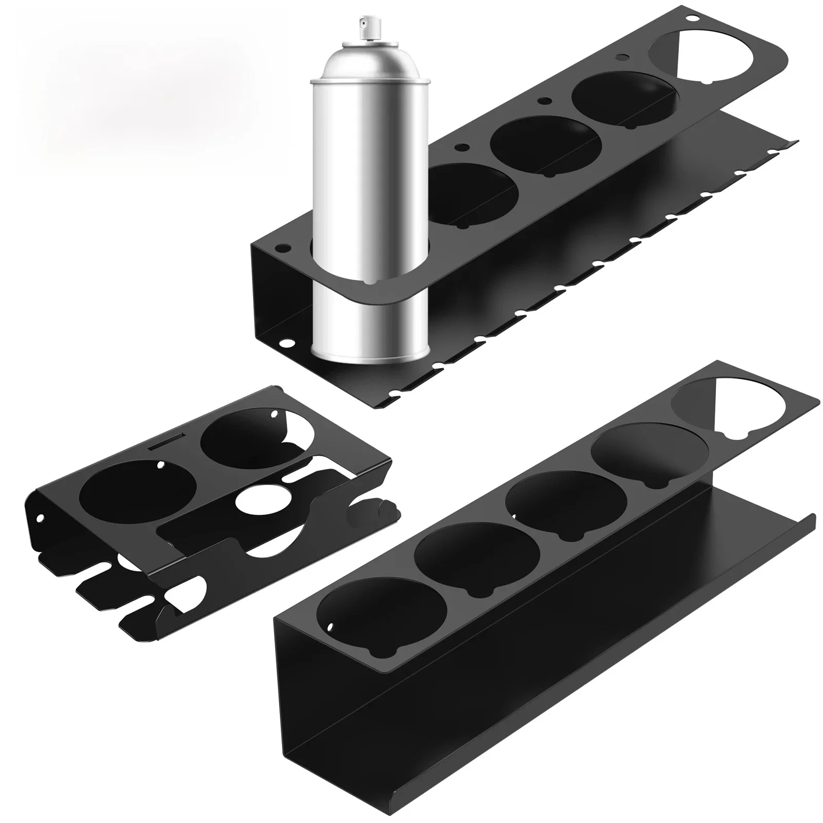 Koolstofstaal Aerosol Spray Can Holder Grote opening Wandmontage Aerosol Spray Organizer Multifunctionele Easy Access Aerosolfles - afbeelding 2
