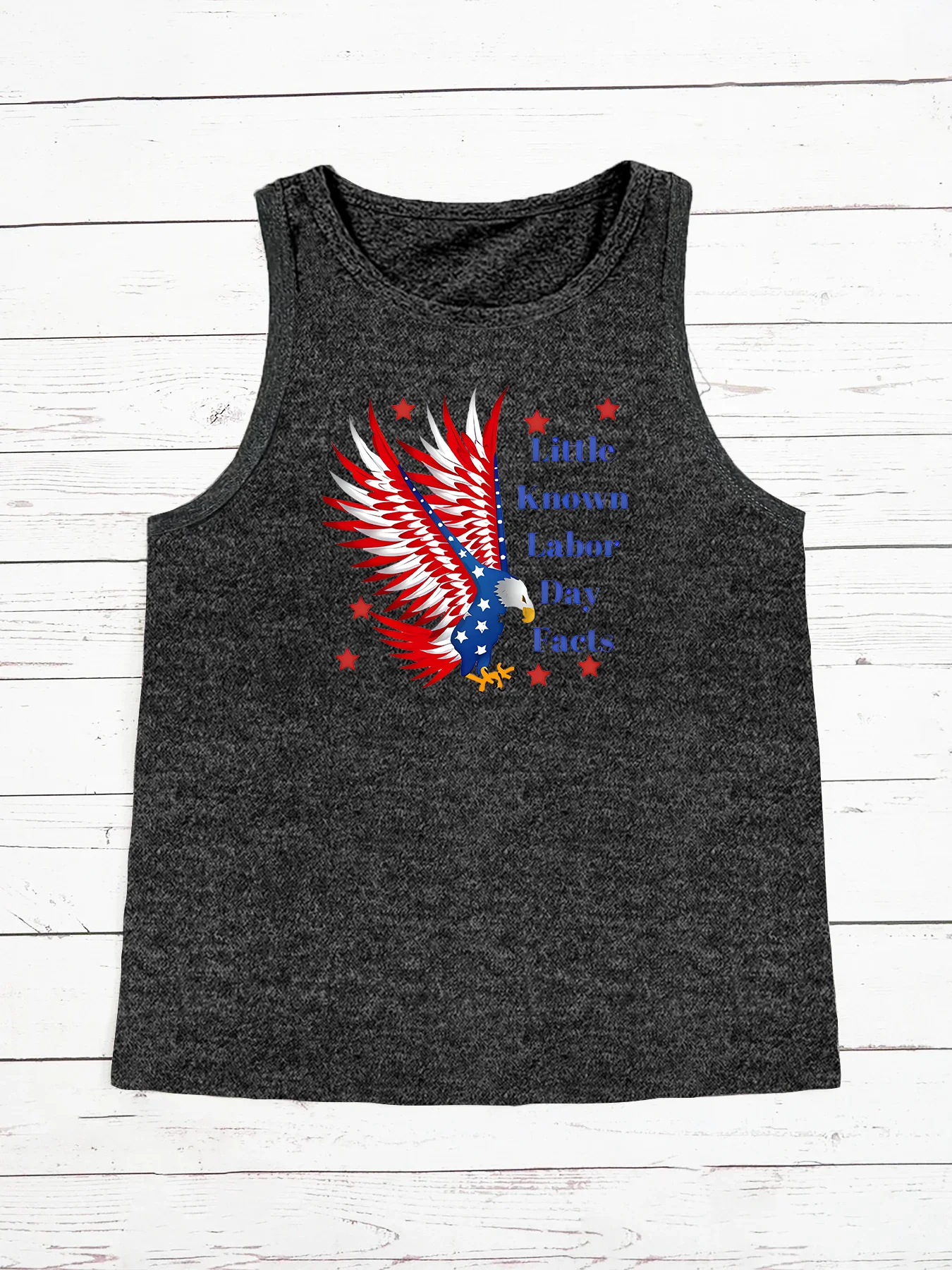 Little Known Labor Day Facts American Flag Eagle Letter Fashion Funny Sports Women Tank Top Loose O Neck Sleeveless Casual Tank