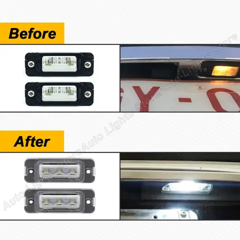 För Benz ML-klass W163 W164 GL-klass X164 R-klass W251 Bensinversion 2 st LED-nummerskyltsbelysning Inga felskyltsbelysning 10 best sales Mercedes W163 tillbehör - №2