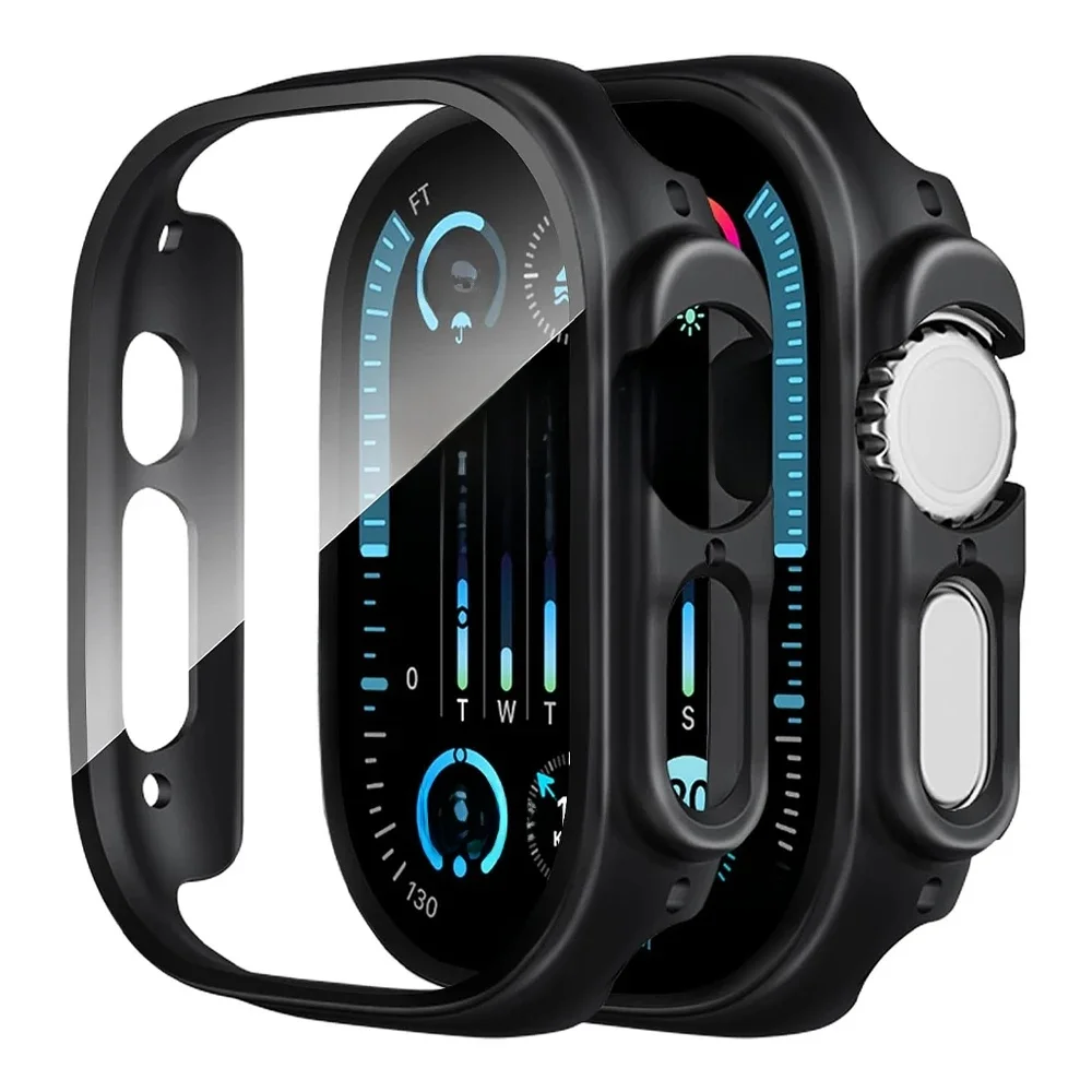 Ochraniacz ekranu do Apple Watch Ultra Case 49mm Akcesoria PC Zderzak ze szkła hartowanego Pokrowiec iwatch series ultra 1 2 Ochronny — zdjęcie 2