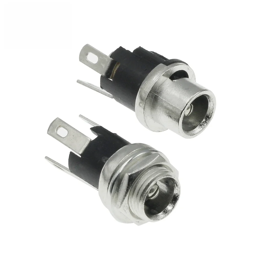 10 sztuk DC025M 5.5*2.1/2.5mm gniazdo DC z nakrętką zabezpieczającą 5.5x2.1/5.5x2.5mm DC Power gniazdo typu jack kobieta złącze do montażu na panelu — zdjęcie 2