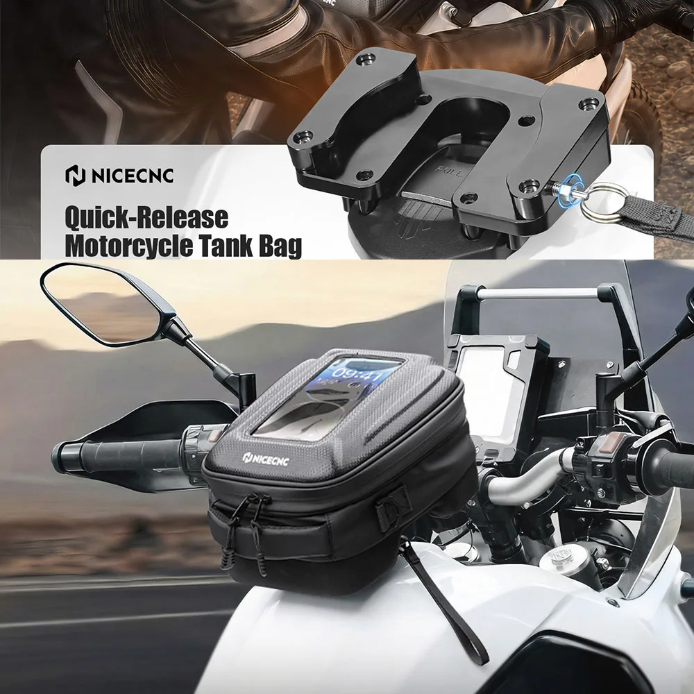 Für Yamaha Tenere 700 T700 2019-2024 6L Tankrucksack Push-Pull Schnellverschluss-System Wasserdicht Mit TPU-Handyfenster 3 Tragemodi
