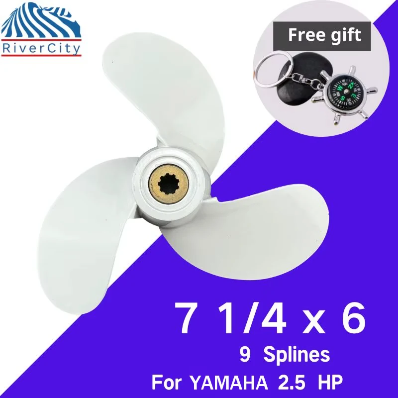 

For Yamaha 2 4 5 f4 f5 f6 Outboard Propeller 7 1/4x 6Boat Motor Plastics Screw Ship Marine Engine 3 Blade 9 Spline