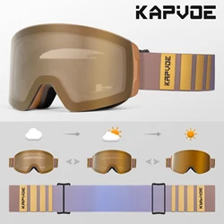 Gafas de nieve fotocromáticas para hombres y mujeres, conjunto de gafas de esquí magnéticas, antivaho, protección UV400, gafas de esquí