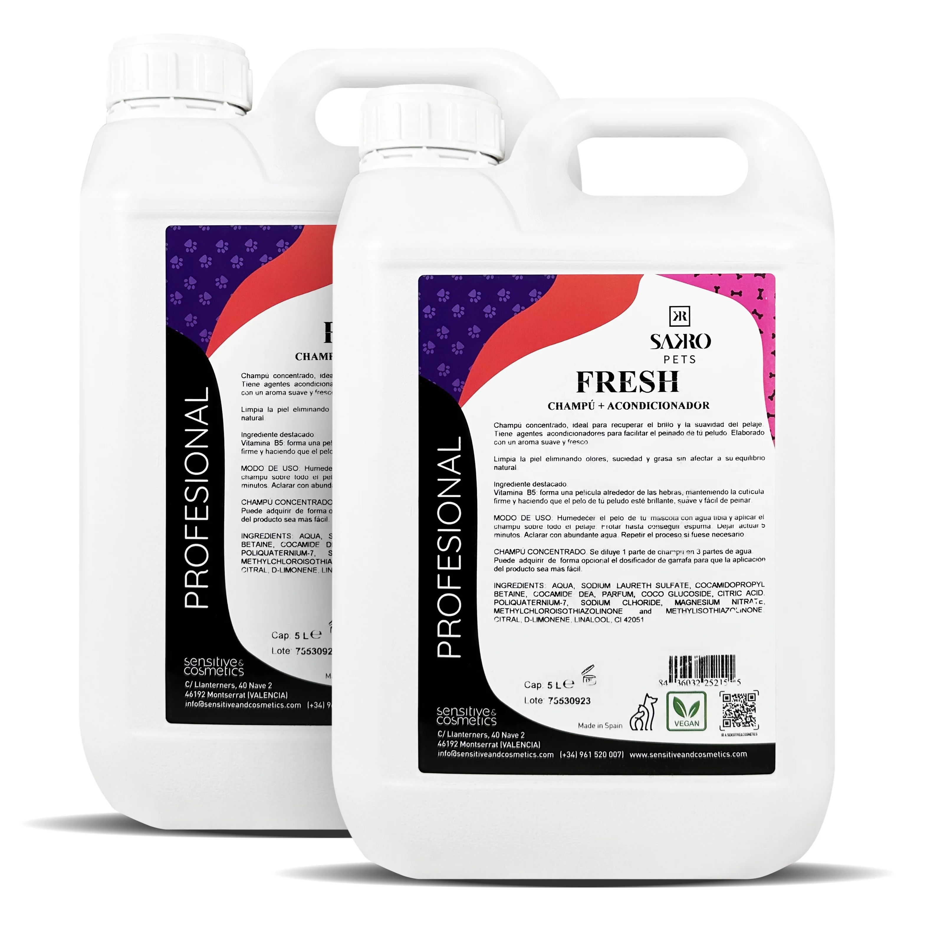 Frisse Hondenshampoo met Conditioner | Milieuvriendelijk met vitamine B5 herstelt de glans en de zachtheid van de vacht