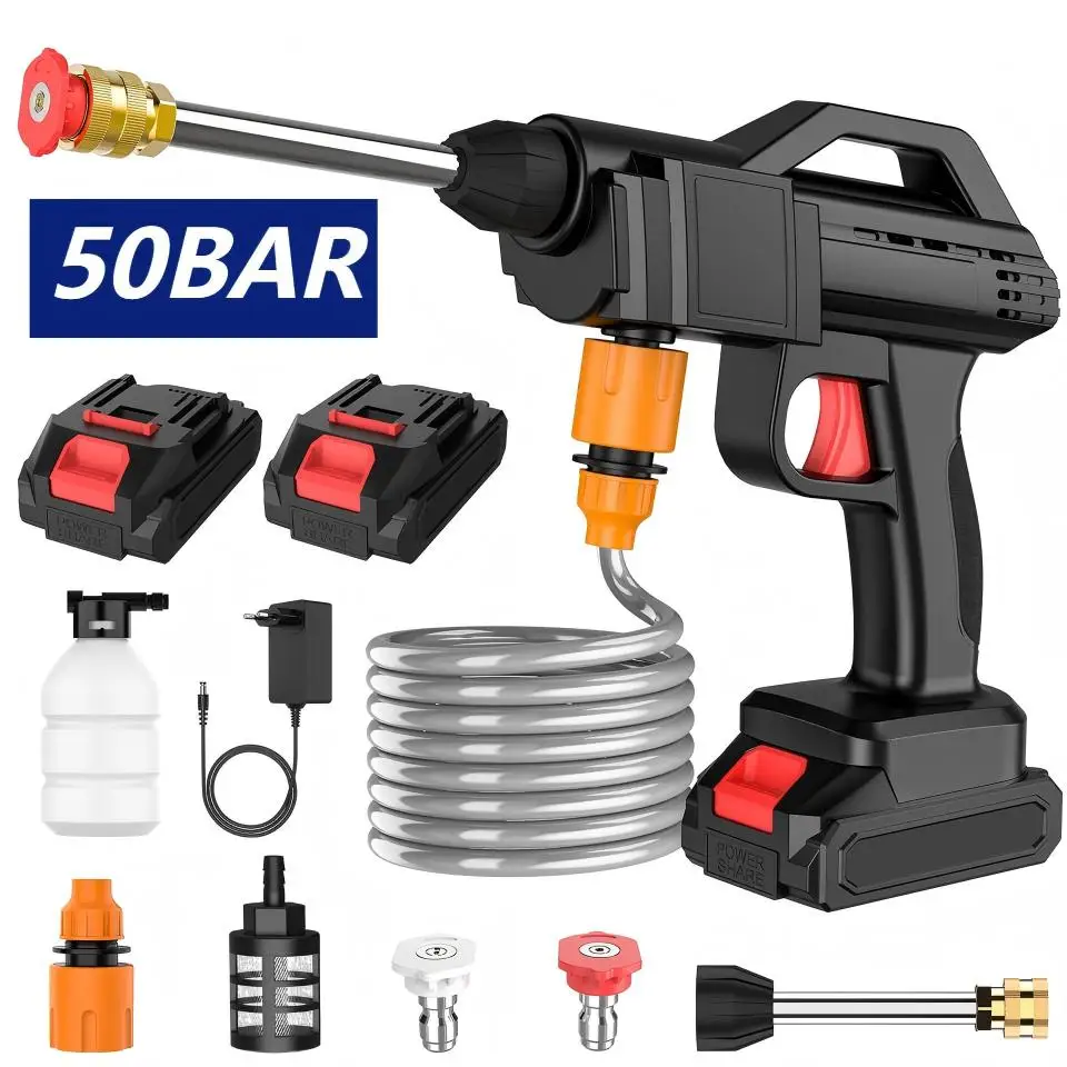 Pistolet de lavage de voiture haute pression Portable 300W 50 Bar pour Batteries Makita 21V portée de pulvérisation de 10 mètres idéal pour les voitures et les jardins