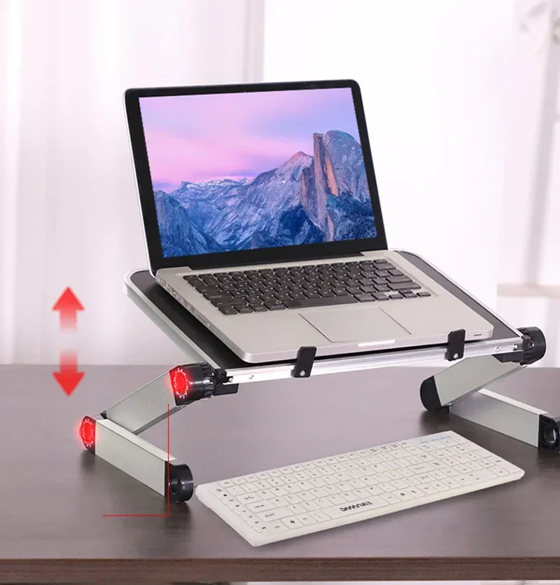 Przenośny składany uchwyt stojak na laptopa ze stopu aluminium biurko łóżko stojak na stół komputer przenośny uchwyt antypoślizgowy na 11-17 cali — zdjęcie 2