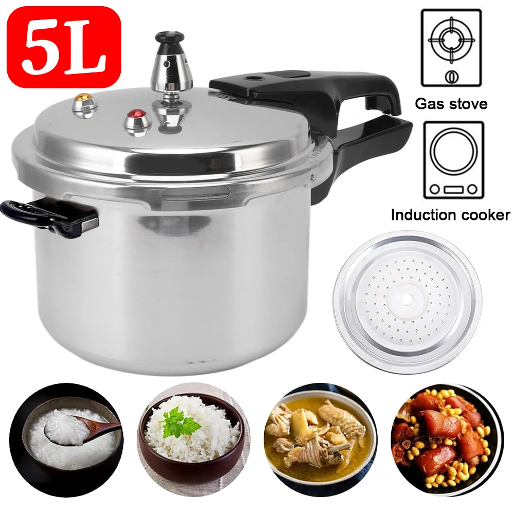 Autocuiseur de aleación de aluminio, gran capacidad de 5L, olla a presión, olla de cocción rápida ﻿