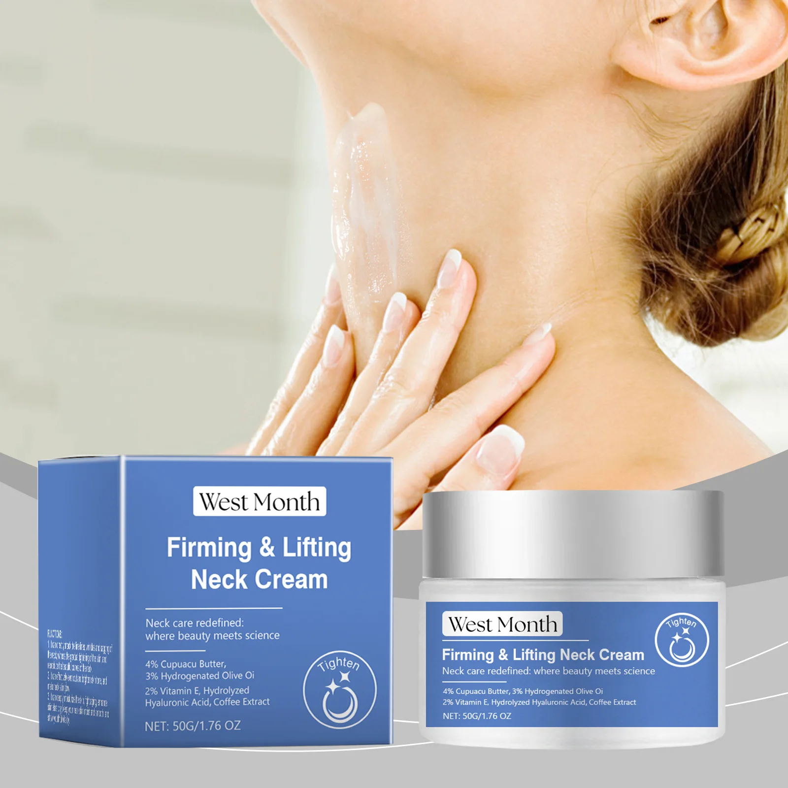 

West Month 50g Neck Firming Cream Nourish Neck Lines Improve Elasticity Remove Double Chin Moisturizing Lifting Swan Neck Cream