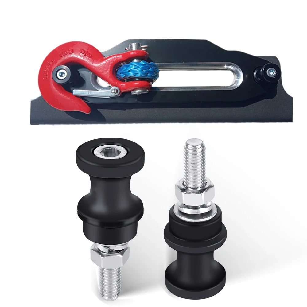 Crochet de treuil semi-lien pour chape 3/8 1/2, en alliage d'aluminium, support de corde de treuil de voiture en acier, support de boulon de 10 pouces noir