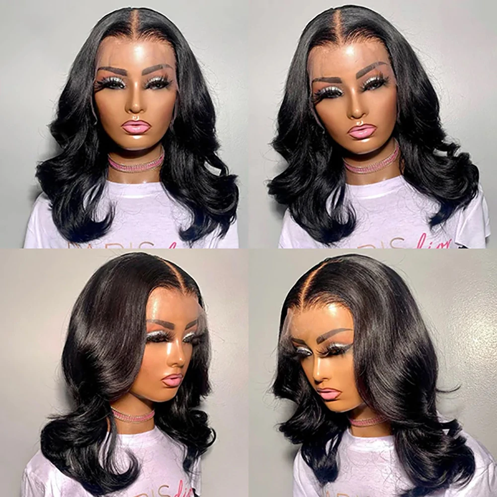 13x4 Brazilian Lace Front Human Hair Wigs Short Body Wave Bob Wig For Women Remy 4x4 Lace Closure Bob Wigs With Baby Hair