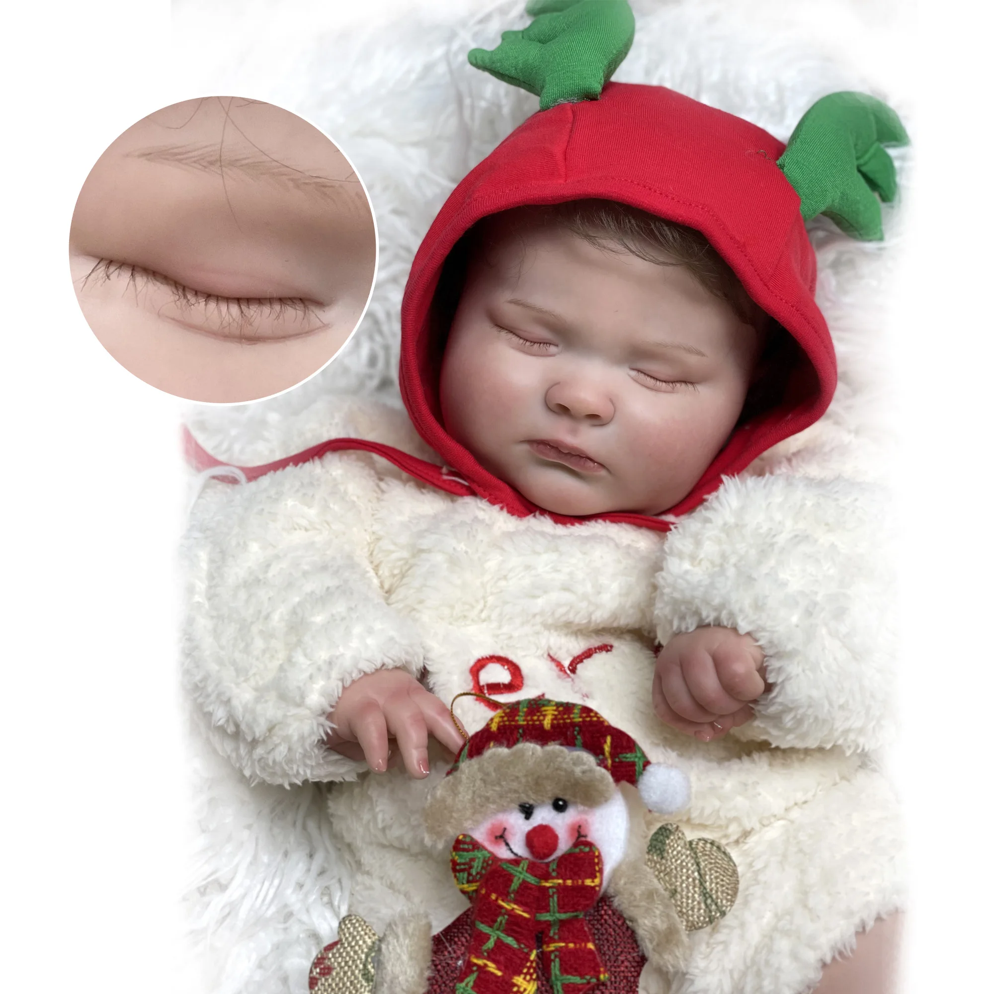 24 Inch Soft Vinyl Bebe Reborn Doll Handmade Painted Finished Lovely Chrismas Handmade Reborn Dollorn Doll