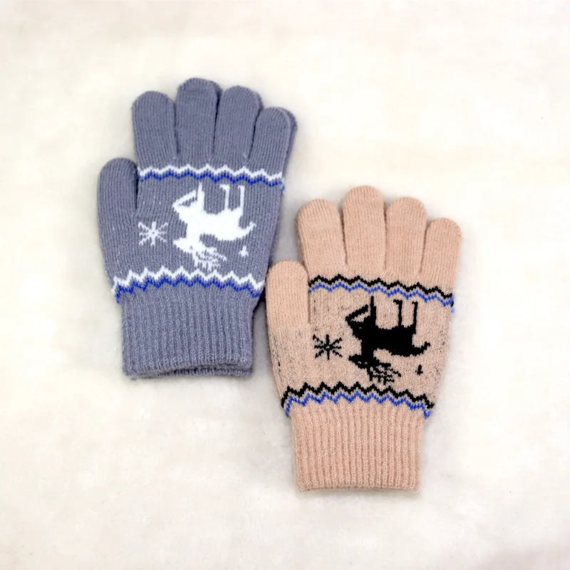 Brand New Child Kids Baby Girls Boys Winter Knitted Gloves Cartoon Warm Mittens Toddlers Outdoor Cartoon  Cute Gloves5-12 Years