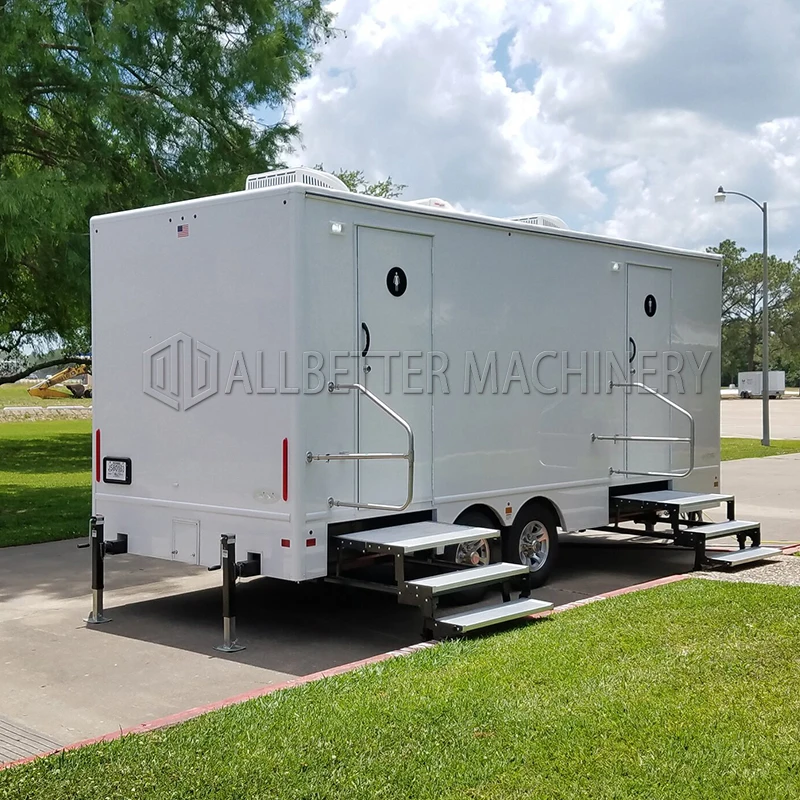 Allbetter Professional Luxury Customizable Toilet Trailer Portable Mobile Restroom Toilet Trailer for Sale Bathroom Trailer