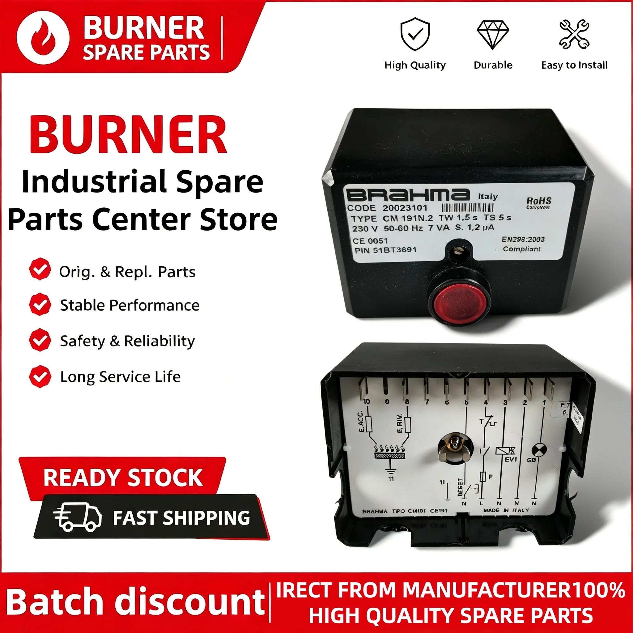 Burner Control Box Sequence Program Controller CM191N.2 GF2 GR2 SM152N.2 SM592N.2 SM592N/S Genuine OEM Gas Boiler Spare Parts