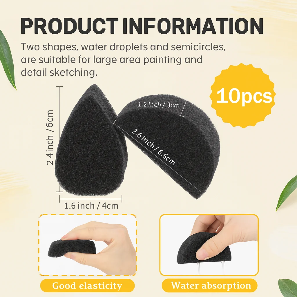 10pcsHalloween Make-up Gezichtsverf Spons Gezicht Schilderen Sponzen Hoge Dichtheid Schilderbenodigdheden voor Kinderen Volwassenen Kunstwerk Body Paint