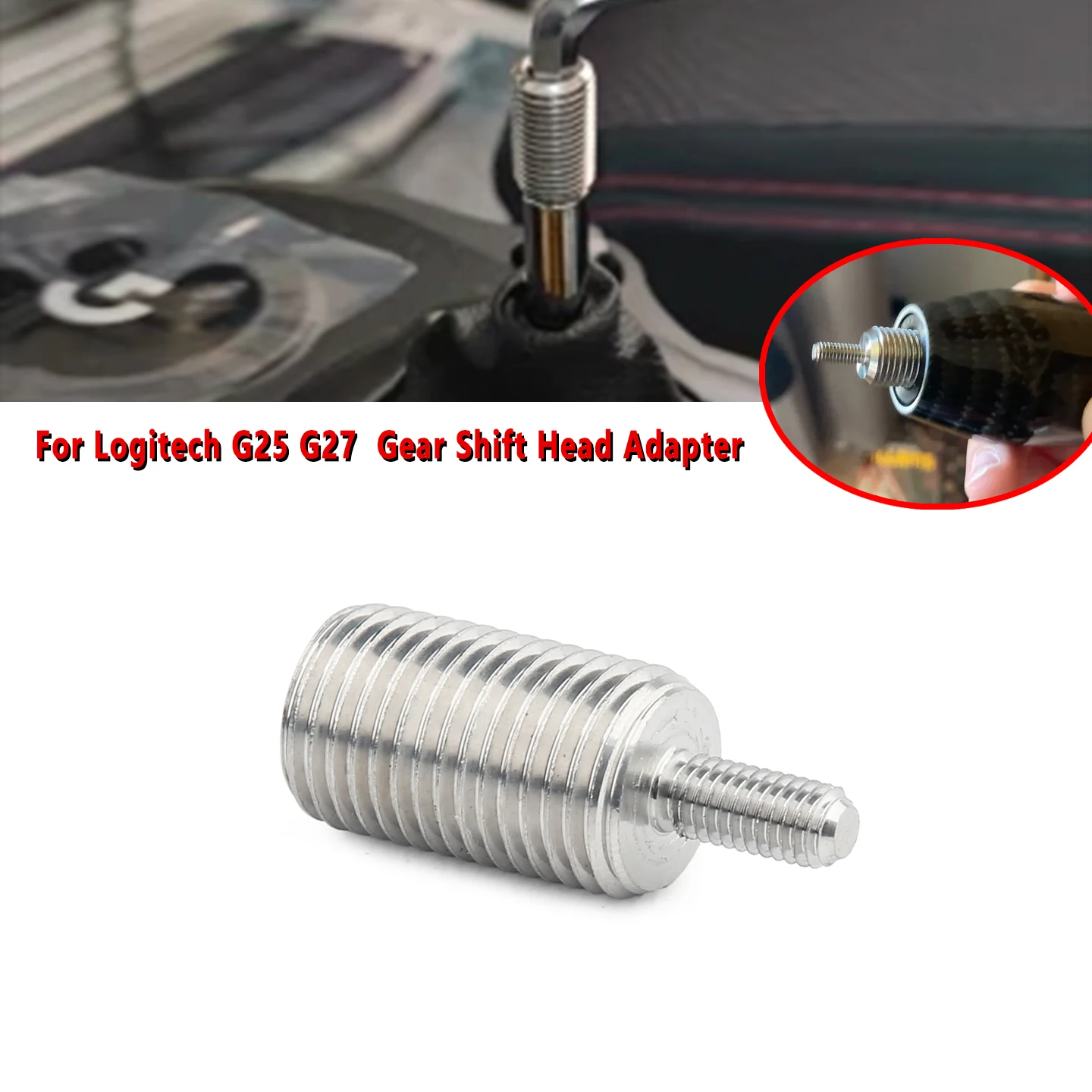 Para Logitech G25 G27 G29 G920 modificación aleación engranaje cabeza M12x1.25 adaptador de palanca de cambios