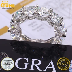 New Ring 6.5mm/8mm Moissanite For Men Hip Hop Jewelry Sterling Silver 925 Hip Hop/Rock Bling Gold Plated 18K luxury Rings